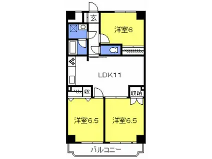 リバーサイドコート(3LDK/4階)の間取り写真