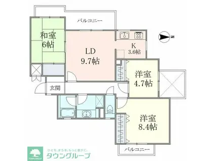 ベルメゾン狛江(3LDK/3階)の間取り写真