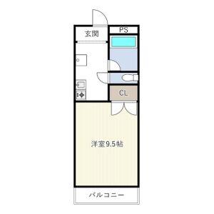 ウッドベル(1K/4階)の間取り写真