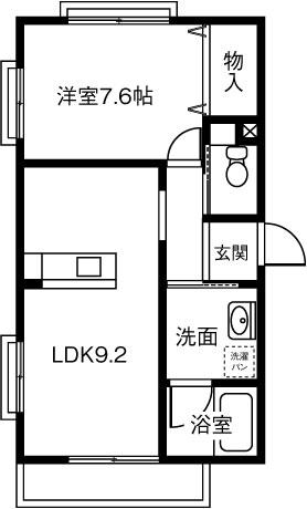 メゾンフローラ(1LDK/1階)の間取り写真