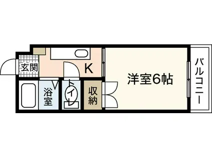 ライフプラス地御前(1K/4階)の間取り写真