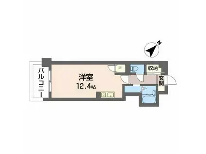 シティビラ中浜田(ワンルーム/2階)の間取り写真