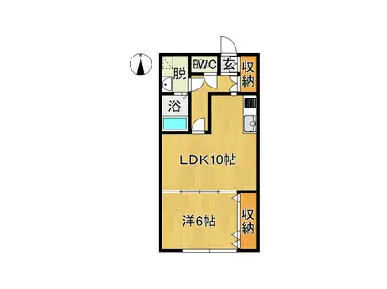 パウセ ビアーノII(1LDK/1階)の間取り写真