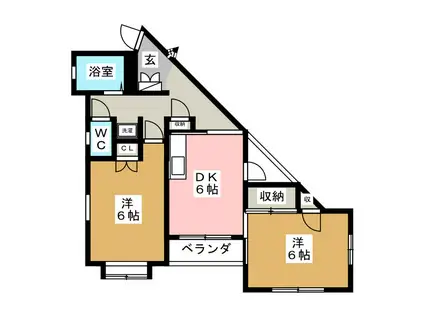 アップステアーズ西室館(2DK/2階)の間取り写真