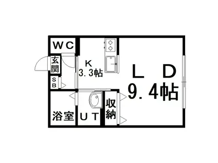 ディオルモンド(1K/1階)の間取り写真