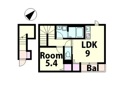 IMPERIAL HOUSE(1LDK/1階)の間取り写真