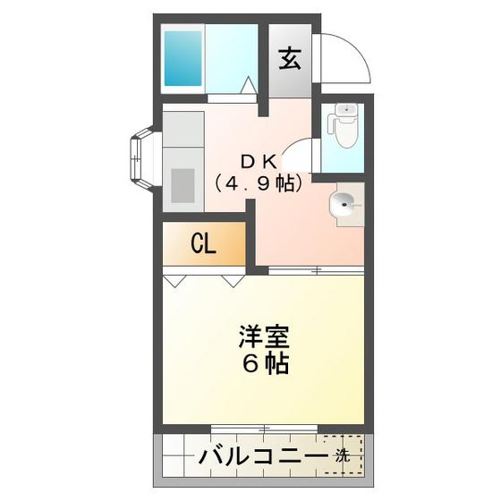 コーポイトウII(1DK/2階)の間取り写真