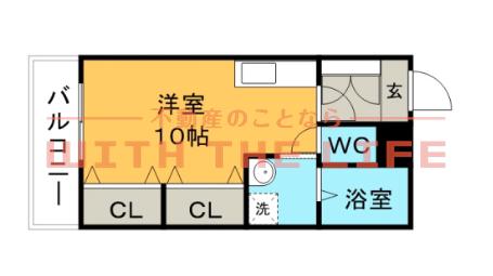 リーベンハォス野中(ワンルーム/3階)の間取り写真