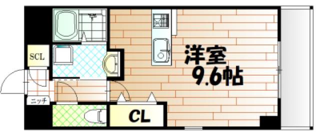 ウイング21中山下II(ワンルーム/2階)の間取り写真