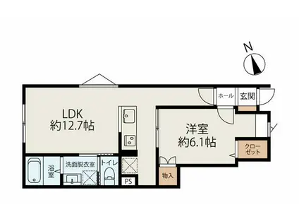 コネクトパーク花園町(1LDK/1階)の間取り写真