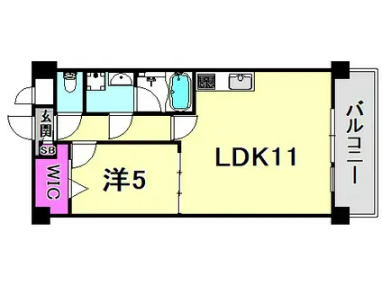 マ・メゾン金楽寺(1LDK/4階)の間取り写真