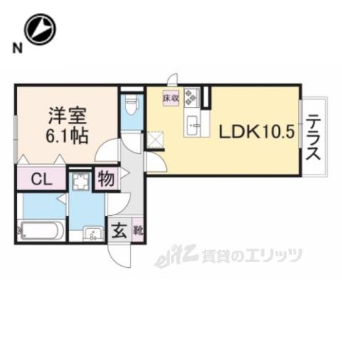ヴィラ シャルマン(1LDK/1階)の間取り写真