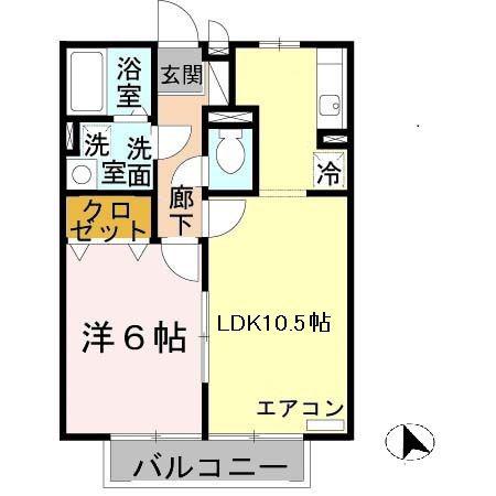 デスパシオ(1LDK/2階)の間取り写真