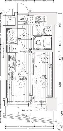 エステムコート名古屋上前津(1DK/13階)の間取り写真