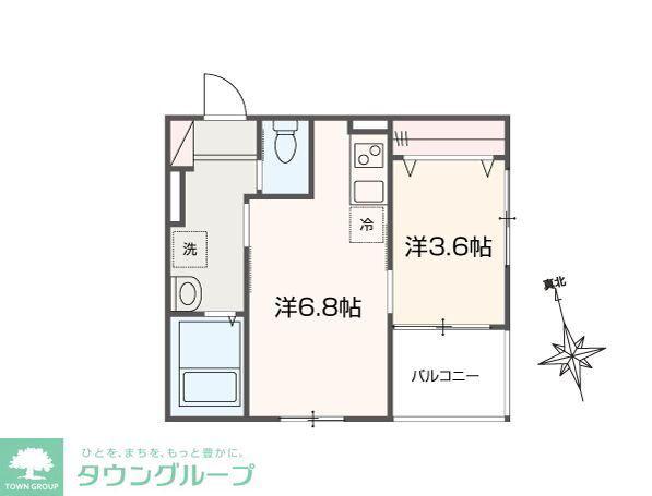 MELLAS川口(1DK/3階)の間取り写真