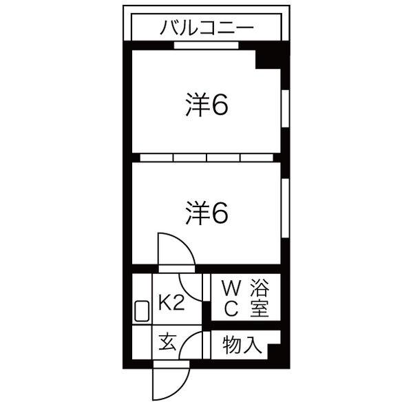 プリンセス今池(2K/9階)の間取り写真