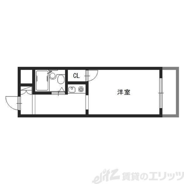 シティパレス南千里(ワンルーム/3階)の間取り写真