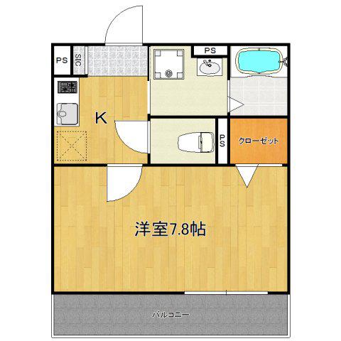 クロレ南流山V(1K/2階)の間取り写真