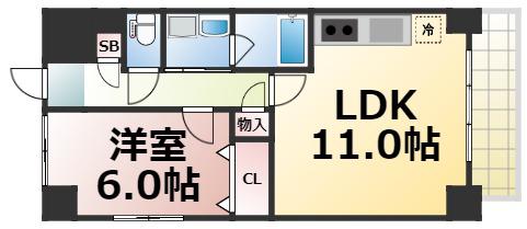 アルシオネ(1LDK/7階)の間取り写真