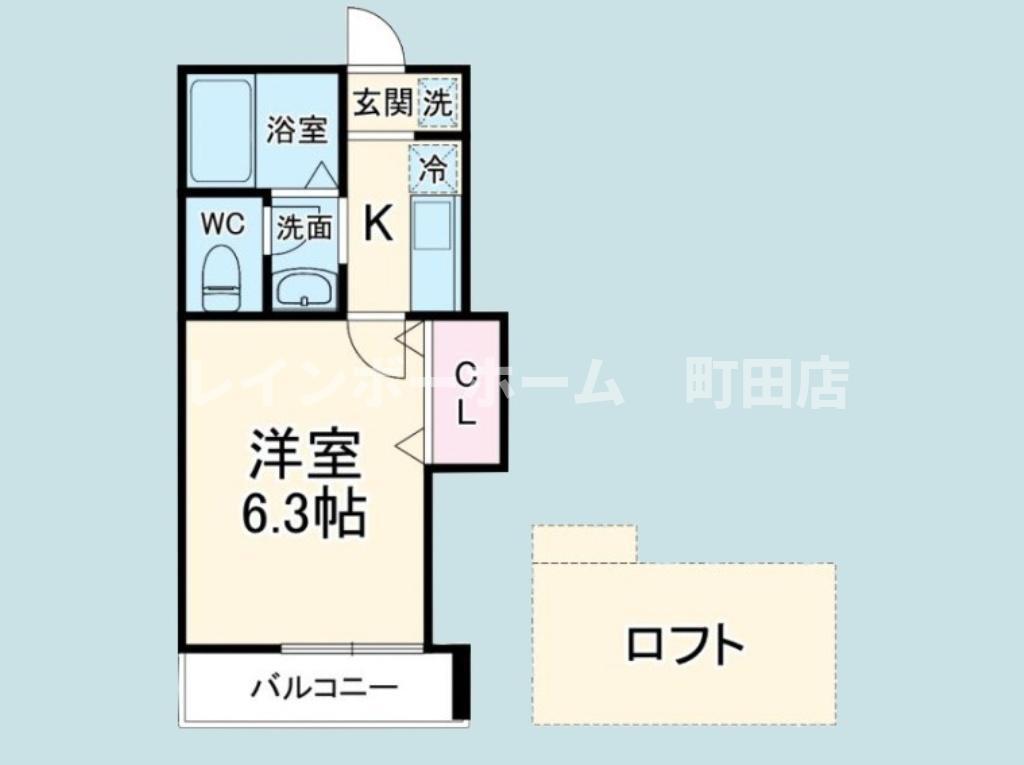 ノア若松(1K/2階)の間取り写真