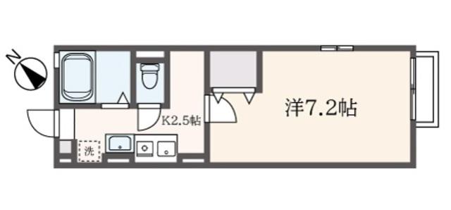 ハイムエイト(1K/2階)の間取り写真