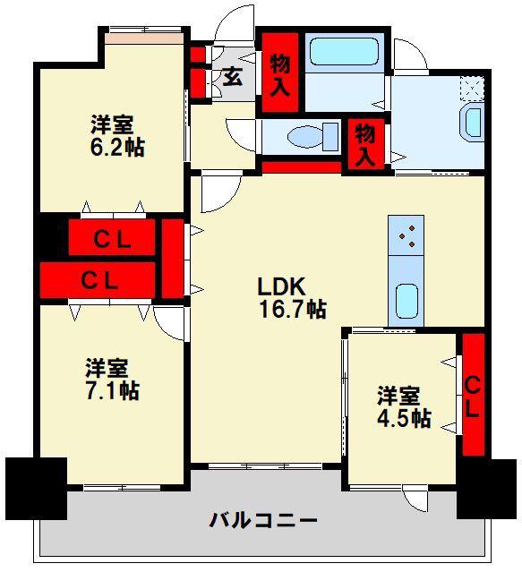 LEGEND111(3LDK/11階)の間取り写真