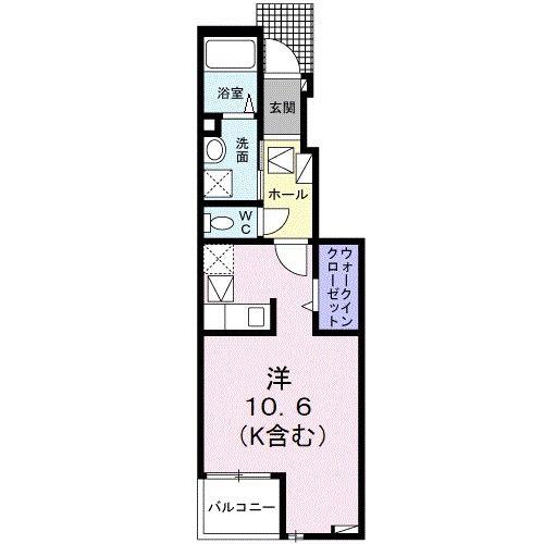 アトリアII(ワンルーム/1階)の間取り写真