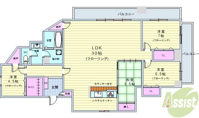 アランジェヒルズ東豊中(4LDK/2階)の間取り写真