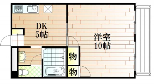 ウエルライフマンションエイブル(1DK/7階)の間取り写真