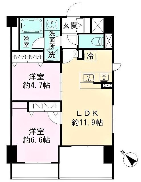 MOCXION INAGI木でつくるマンションプロジェクト(2LDK/1階)の間取り写真