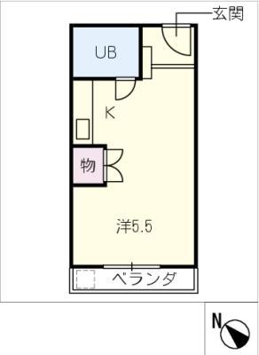 豊明アサノビル(ワンルーム/3階)の間取り写真