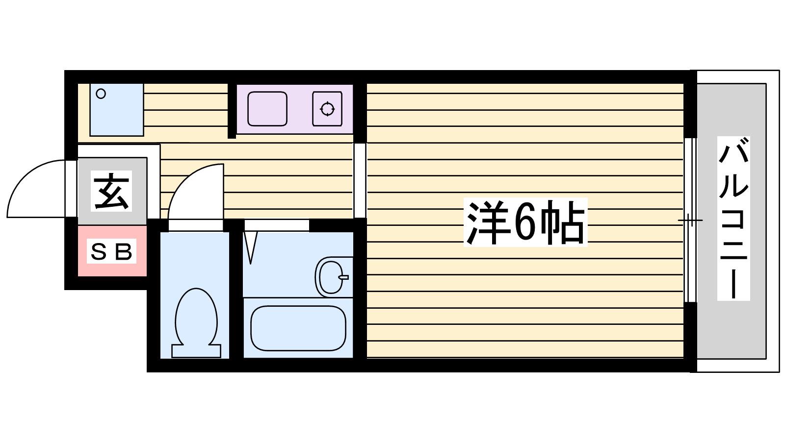 シャトル西神戸(1K/2階)の間取り写真