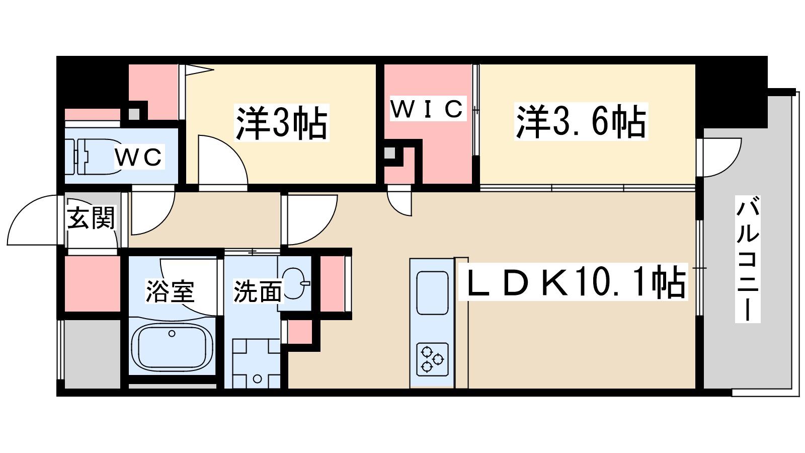 アーバネックス大阪天満宮Ⅱ(2LDK/7階)の間取り写真