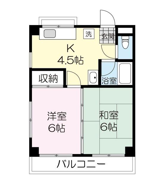トリム原町(2K/1階)の間取り写真