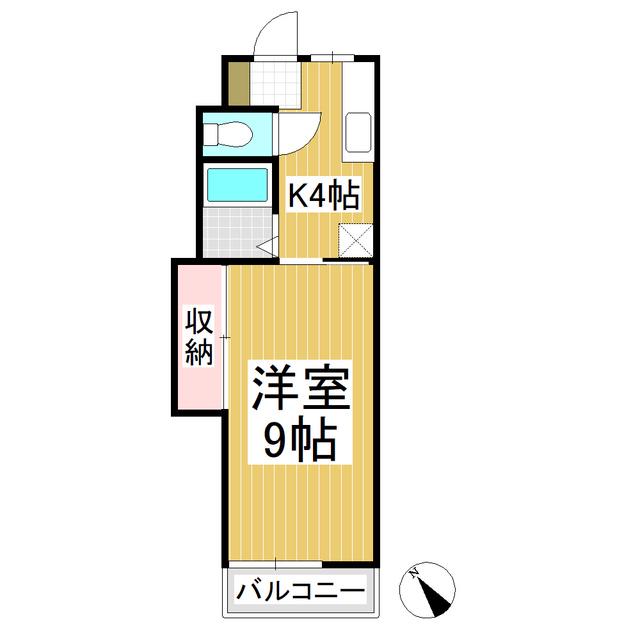 シェモワ国分A(1K/2階)の間取り写真