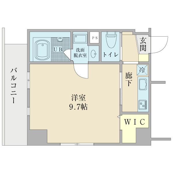 ルミエ東高津(1K/7階)の間取り写真
