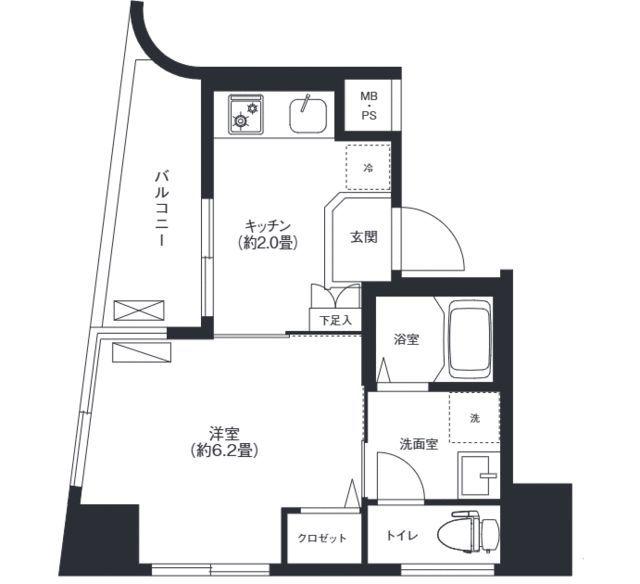 リーノ新宿若松町(ワンルーム/10階)の間取り写真