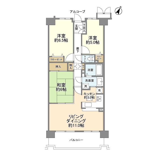コトー中央林間(3LDK/3階)の間取り写真
