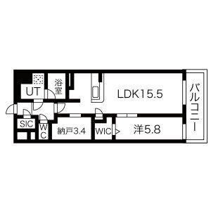 JMFレジデンス名駅南502募集時より600(1SLDK/8階)の間取り写真
