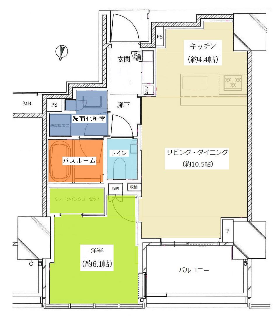 宮益坂ビルディング ザ・渋谷レジデンス(1LDK/5階)の間取り写真
