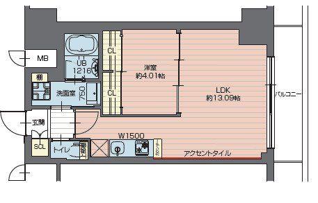 プレジオ西新井(1LDK/12階)の間取り写真