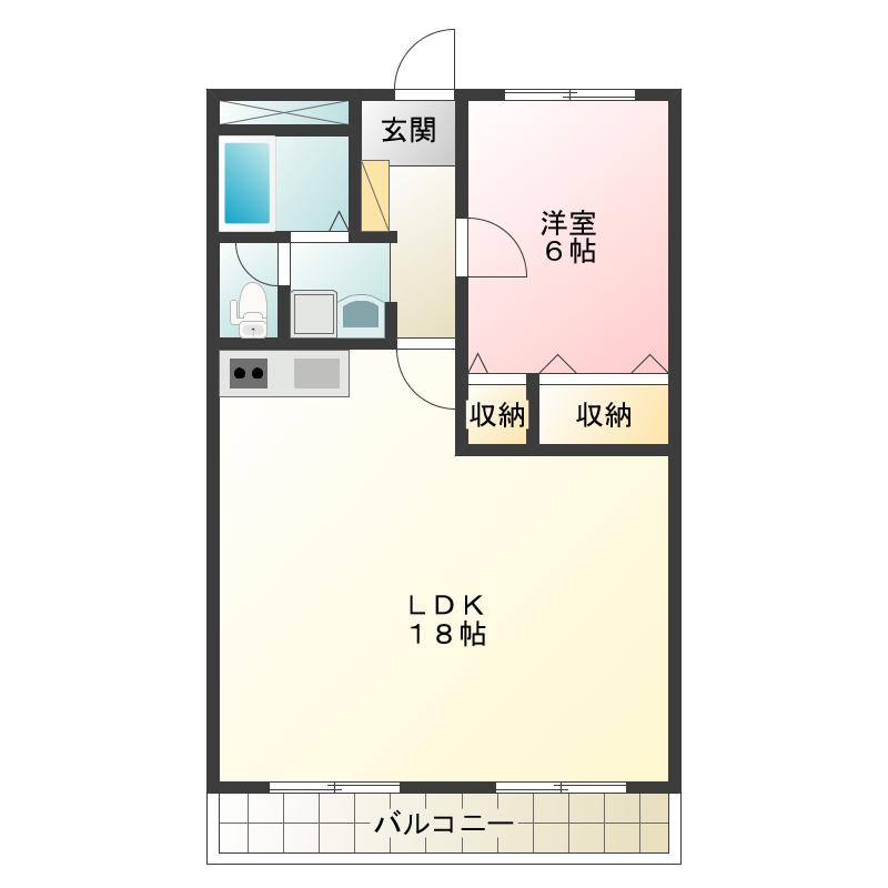 ハイツ志光(2LDK/1階)の間取り写真