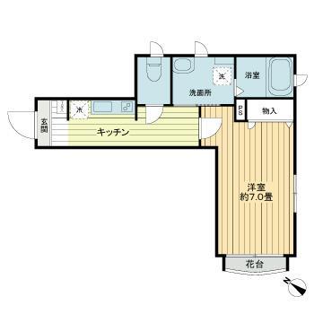 イデア南青山(1K/1階)の間取り写真