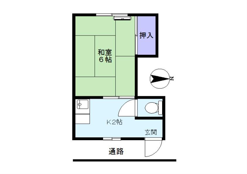 柿の木荘(1K/3階)の間取り写真