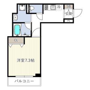 INOVE寝屋川大利元町(1K/1階)の間取り写真