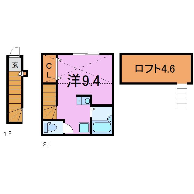 アイコート武蔵関(ワンルーム/2階)の間取り写真