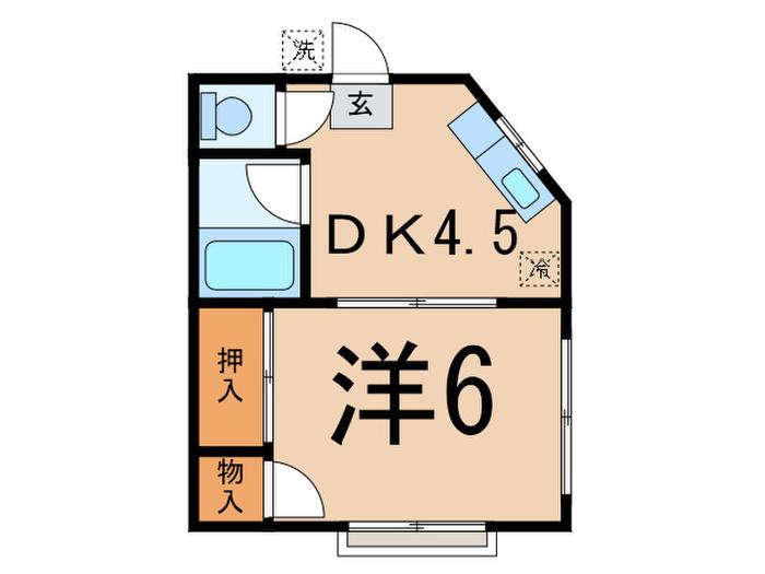 サニ―ハウス栗山1(1DK/1階)の間取り写真