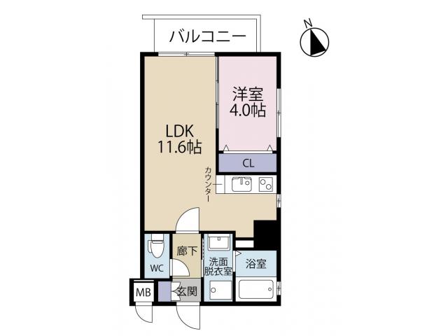 ニューアンジュ下曽根(1LDK/7階)の間取り写真