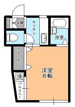 コーポヒューマン(1K/2階)の間取り写真