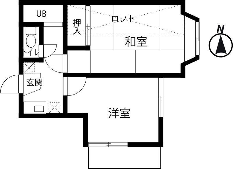 ハイム21-西つつじヶ丘1丁目-(2K/1階)の間取り写真